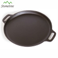 Novo Non-Stick Plano Rodada Cast Iorn Pizza Pan Com Alça